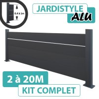 Kit_Clôture_Aluminium_Gris_Anthracite_Pleine_avec_liseré - Sur Platines