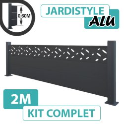 Kit_Clôture_Aluminium_Gris_Anthracite_Design_Sur_Platines_2m