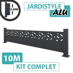 Kit_Clôture_Aluminium_Gris_Anthracite_Design_Sur_Platines_10m
