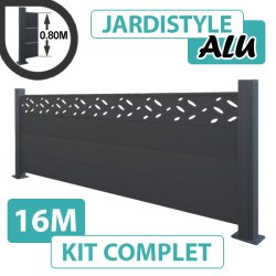 Kit_Clôture_Aluminium_Gris_Anthracite_Design_Sur_Platines_16m