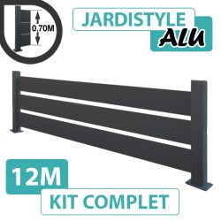 Kit_Clôture_Aluminium_Gris_Anthracite_Claire_Voie_Sur_Platines_12m