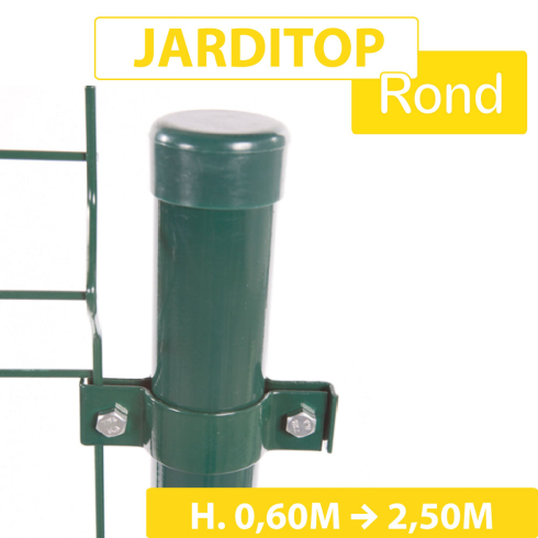 Poteau Rond Vert - Diamètre 48mm - JARDITOP - 1,20 mètre