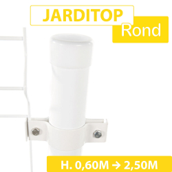 Poteau Rond Blanc - Diamètre 48mm - JARDITOP - 1,50 mètre