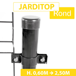 Poteau Rond Gris Anthracite - Diamètre 48mm - JARDITOP - 1,50 mètre