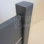 Kit Clôture Aluminium Gris Anthracite - Pleine avec liseré - Sur Platines