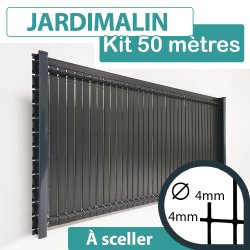 Kit_Grillage_Rigide_Gris_Anthracite_JARDIMALIN_Avec_Occultation_50m