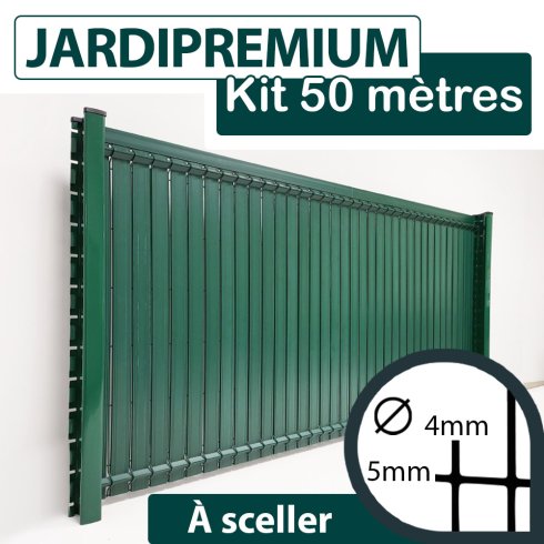Kit_Grillage_Rigide_Vert_JARDIPREMIUM_Avec_Occultation_50m