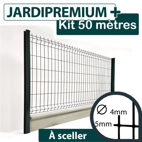 Kit_Grillage_Rigide_Gris_Anthracite_JARDIPREMIUM+_Avec_Soubassement_Béton_50m