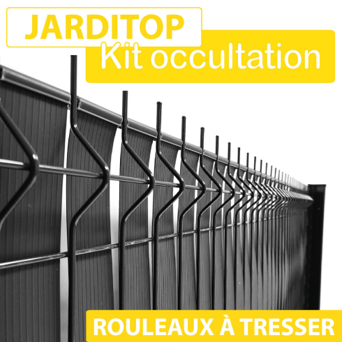 Kit Occultation PVC à Tresser Gris Anthracite - JARDITOP