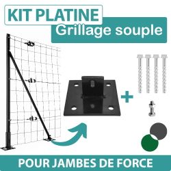 Kit Platine pour Jambe de Force + 4 vis béton - Gris