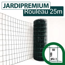 Grillage Soudé Vert - JARDIPREMIUM - Maille 100 x 50mm - 0,60 mètre