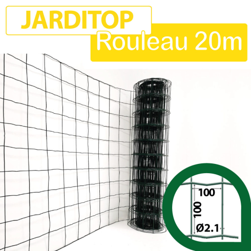 Grillage Soudé Vert - JARDITOP - Maille 100 x 100mm - 1,50 mètre