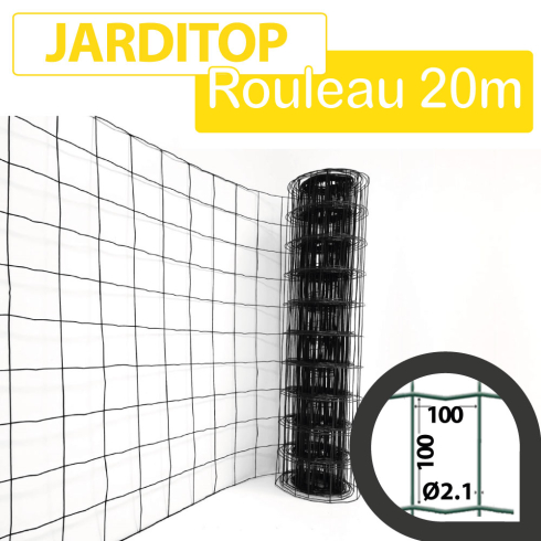Grillage Soudé Gris Anthracite - JARDITOP - Maille 100 x 100mm - 1,50 mètre