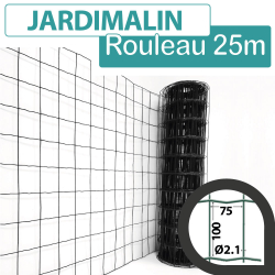 Grillage Soudé Gris Anthracite - JARDIMALIN - Maille 100 x 75mm - 1,50 mètre