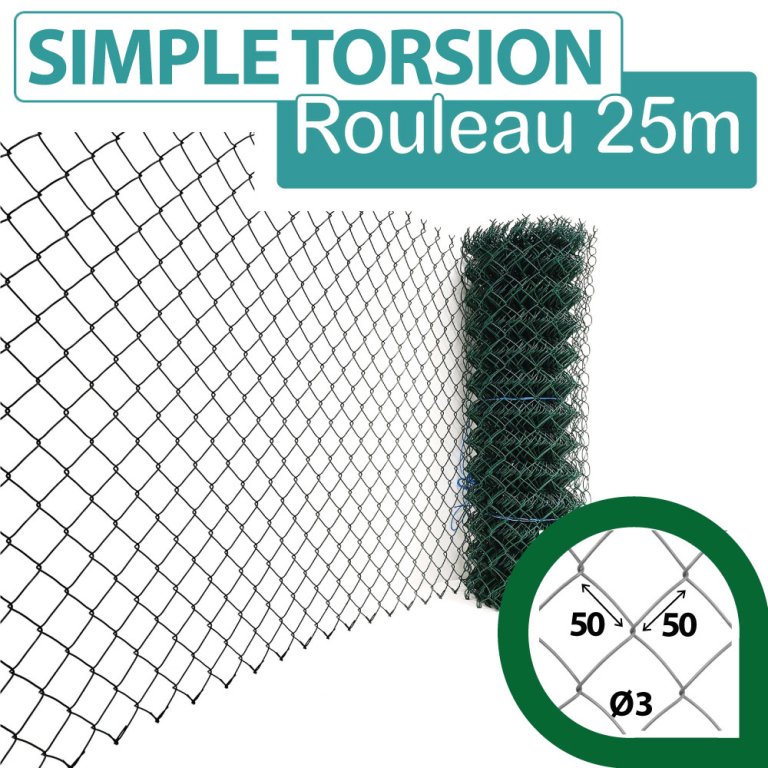 Grillage Simple Torsion - Maille 50 x 50mm - Fil Ø 3mm - Hauteur 1.50m
