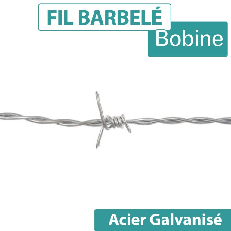 Fil Barbelé Galvanisé Ou Ronce Artificielle Bobine - Esprit Clôture