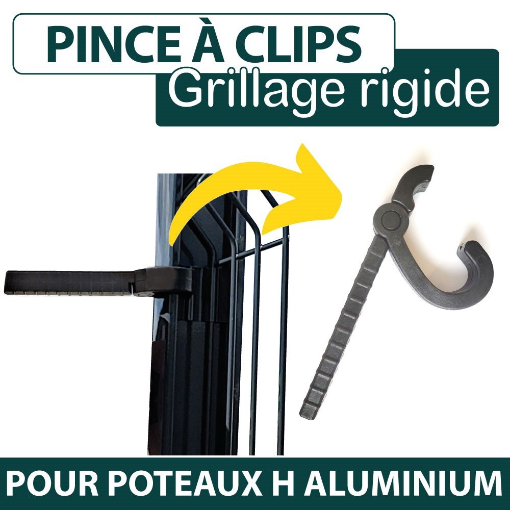 Pince à Clips - Grillage Rigide Poteaux H Aluminium