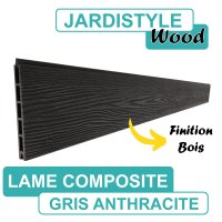 Lame Composite Gris Anthracite - Effet Bois
