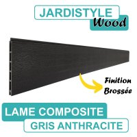 Lame Composite Gris Anthracite - Effet Brosse