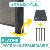 Platine pour poteau deux entrees
