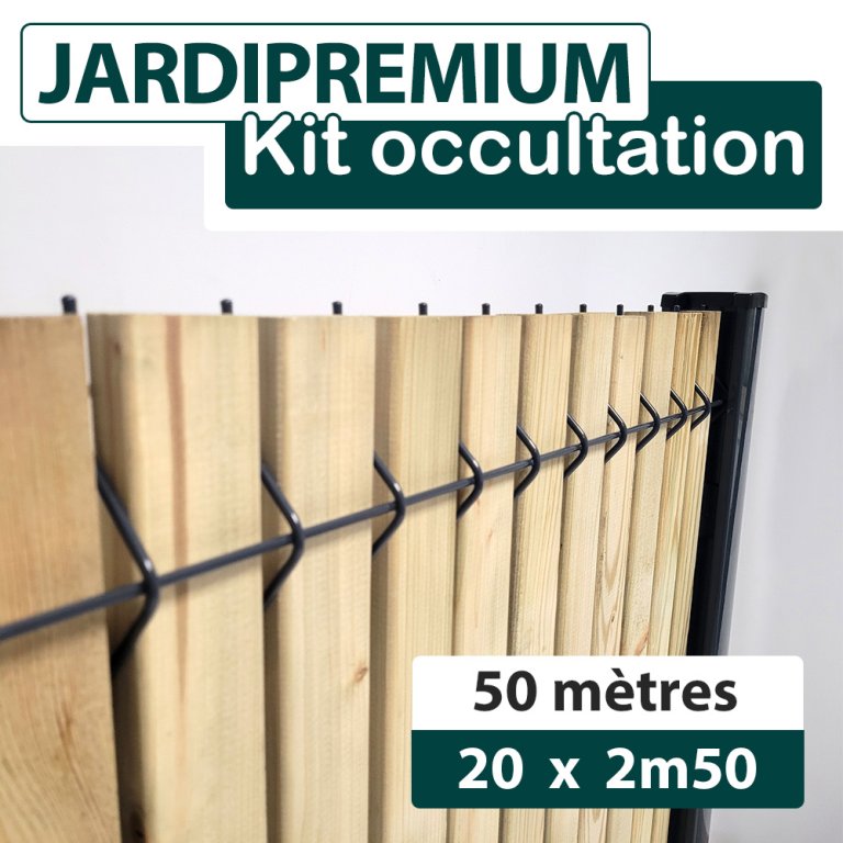 Kit Occultation Bois Composite Akido – Hauteur 193 Cm, Lattes Pleines Gris Anthracite – Garantie 15 Ans, Montage Facile