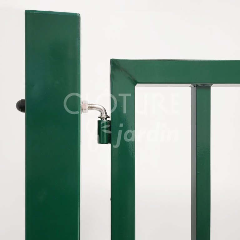 Portillon Barreaudé Acier Galvanisé 1m De Large - Hauteur 1m, Couleur Vert, Pour Clôture Jardin - 4