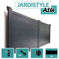 Portail_Aluminium_Gris_Anthracite_Plein_Largeur_3m