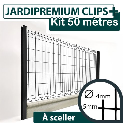 Kit_Grillage_Rigide_Gris_Anthracite_JARDIPREMIUM+_Avec_Soubassement_Béton_50m