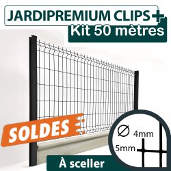 Kit_Grillage_Rigide_Gris_Anthracite_JARDIPREMIUM+_Avec_Soubassement_Béton_50m
