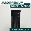 Poteau à clips GRIS - Acier JARDIPREMIUM
