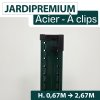 Poteau à clips VERT - Acier JARDIPREMIUM