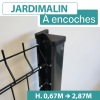 Poteau à Encoches Gris Anthracite - JARDIMALIN - 2,87 mètre