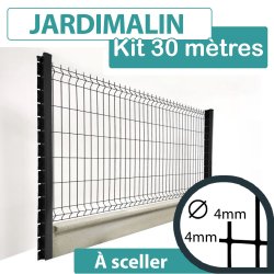 Kit_Grillage_Rigide_Gris_Anthracite_JARDIMALIN+_Avec_Soubassement_Béton_30m