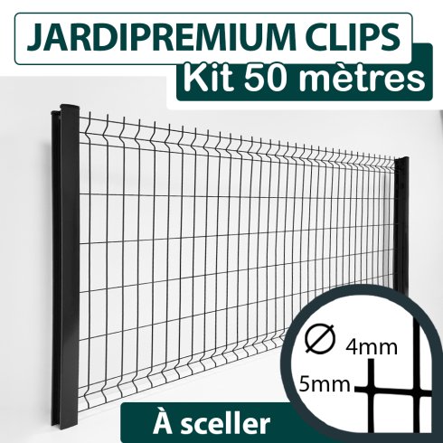Kit_Grillage_Rigide_Gris_Anthracite_JARDIPREMIUMCLIPS_A_Sceller_50m