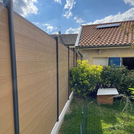 Kit Cloture composite bois clair a sceller Ht 2m