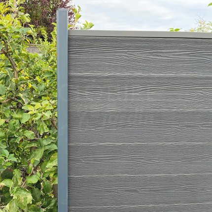 Kit Cloture composite gris clair sur platines Ht 1.55m