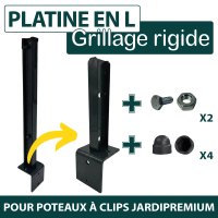 Platine en L à clips Acier