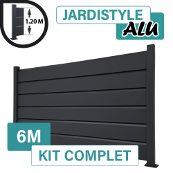 Kit Clôture Aluminium Gris Anthracite 6M - Persienne - Sur Platines