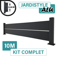 Kit_Clôture_Aluminium_Gris_Anthracite_Pleine_avec_liseré_Sur_Platines_10m