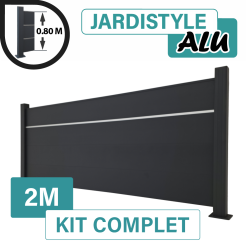 Kit_Clôture_Aluminium_Gris_Anthracite_Pleine_avec_liseré_Sur_Platines_2m- Sur Platines_2m
