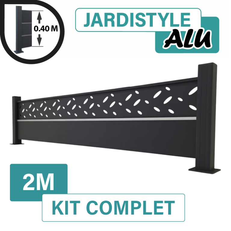 Kit Clôture Aluminium Gris Anthracite