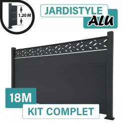Kit-Cloture-Aluminium-Gris-Anthracite-18M-Design-avec-lisere-Sur-Platines-1-20-metre
