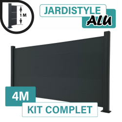 Kit_Clôture_Aluminium_Gris_Anthracite_Pleine_Sur_Platines_4m