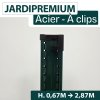 Poteau à clips VERT - Acier JARDIPREMIUM