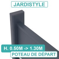 Poteau De départ 1 Entrée - Clôture Aluminium et Composite