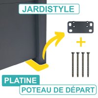 Platine Aluminium Poteau Départ 1 Entrée + Vis de fixation